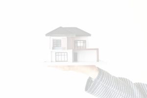 Hand presenting model house